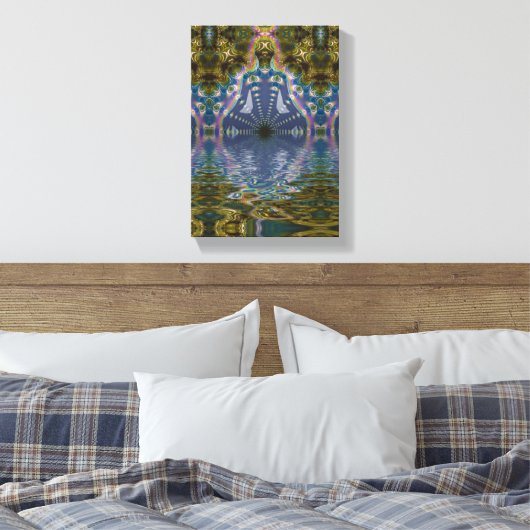 Fraktal Chakra Yoga Meditation Wrapped Canvas Leinwanddruck (Insitu (Schlafzimmer))