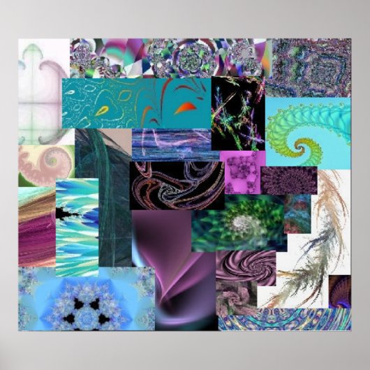 Fraktal-Collage - Braid Print Poster (Vorne)