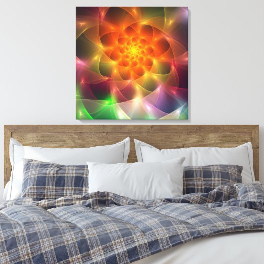 Fraktal Color Vortex Leinwanddruck (Insitu (Schlafzimmer))