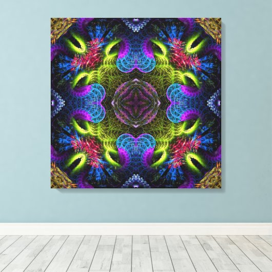Fraktal Colors Geometric Art Leinwand (Insitu (Holzboden))