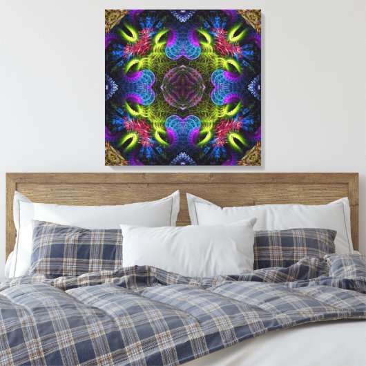Fraktal Colors Geometric Art Leinwand (Insitu (Schlafzimmer))