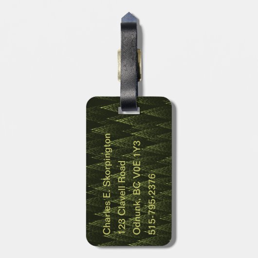 Fraktal Conifer Forest Gepäckanhänger (Rückseite vertikal)