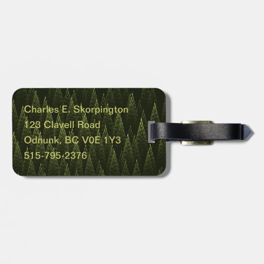 Fraktal Conifer Forest Gepäckanhänger (Rückseite horizontal)