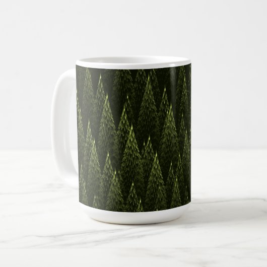Fraktal Conifer Forest Kaffeetasse (Vorderseite Links)