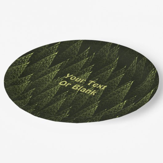 Fraktal Conifer Forest Pappteller (Schrägansicht)