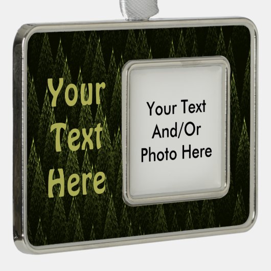 Fraktal Conifer Forest Rahmen-Ornament Silber (Rechts)