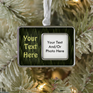 Fraktal Conifer Forest Rahmen-Ornament Silber