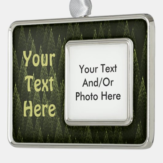 Fraktal Conifer Forest Rahmen-Ornament Silber (Links)