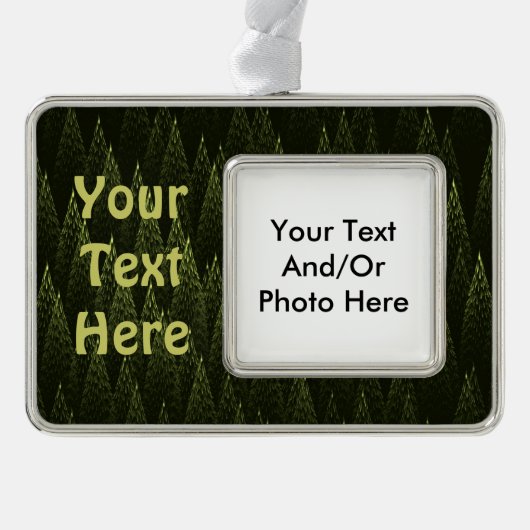 Fraktal Conifer Forest Rahmen-Ornament Silber (Vorderseite)