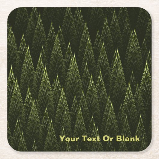 Fraktal Conifer Forest Rechteckiger Pappuntersetzer (Vorderseite)