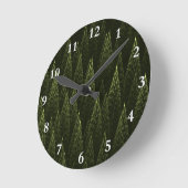Fraktal Conifer Forest Runde Wanduhr (Winkel)