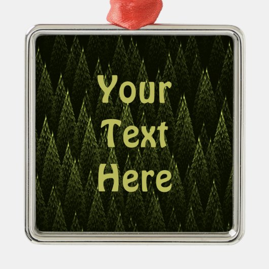 Fraktal Conifer Forest Silbernes Ornament (Vorne)