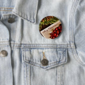 Fraktal Cranberry Weihnachten mit anpassbarem Text Button (Beispiel)
