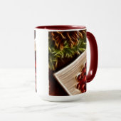 Fraktal Cranberry Weihnachten mit anpassbarem Text Tasse (VorderseiteRechts)