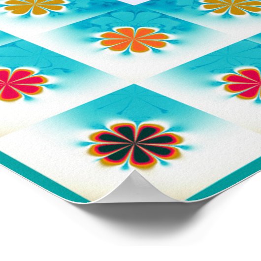 Fraktal Daisies Pattern Poster (Ecke)
