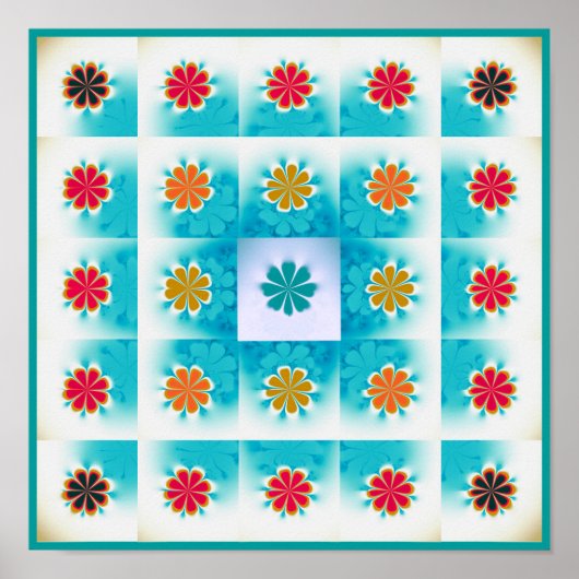 Fraktal Daisies Pattern Poster (Vorne)