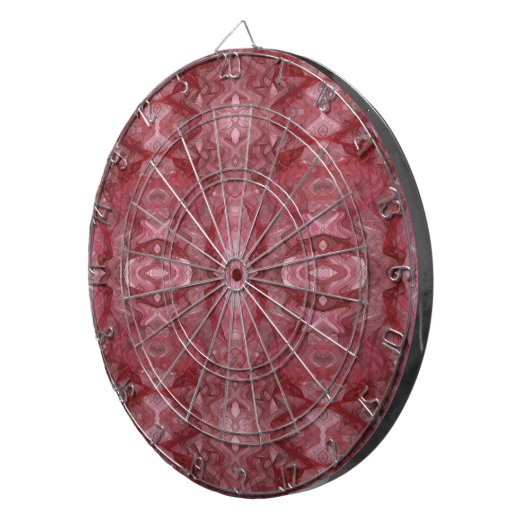 Fraktal-Dart-Board in Rot und Rosa Dartscheibe (Vorderseite rechts)
