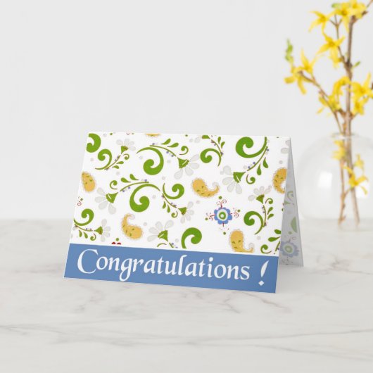 Fraktal der Blume Blue Glückwünsche Karte (Gelbe Blume)