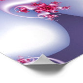 Fraktal der weißen Blume Poster (Ecke)