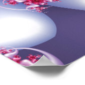 Fraktal der weißen Blume Poster (Ecke)