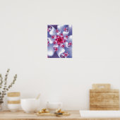 Fraktal der weißen Blume Poster (Küche)