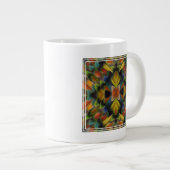 Fraktal Design der Lovebird Feathers Jumbo-Tasse (Vorderseite Rechts)