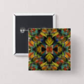 Fraktal Design der Lovebird-Federn Button (Vorne & Hinten)