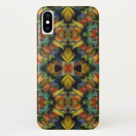 Fraktal Design der Lovebird-Federn Case-Mate iPhone Hülle (Rückseite)