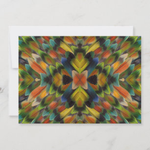 Fraktal Design der Lovebird-Federn Dankeskarte