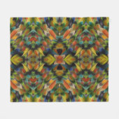 Fraktal Design der Lovebird-Federn Fleecedecke (Vorderseite (Horizontal))