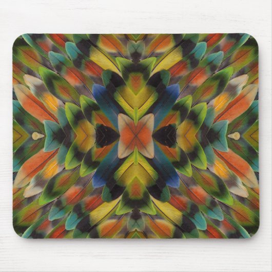 Fraktal Design der Lovebird-Federn Mousepad (Vorne)