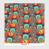 Fraktal-Design für farbenfrohe Netzwerke Aufkleber (Blatt)