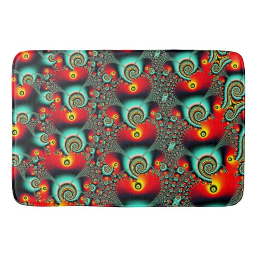 Fraktal-Design für farbenfrohe Netzwerke Badematte (Vorderseite)
