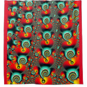 Fraktal-Design für farbenfrohe Netzwerke Duschvorhang (Vorderseite)