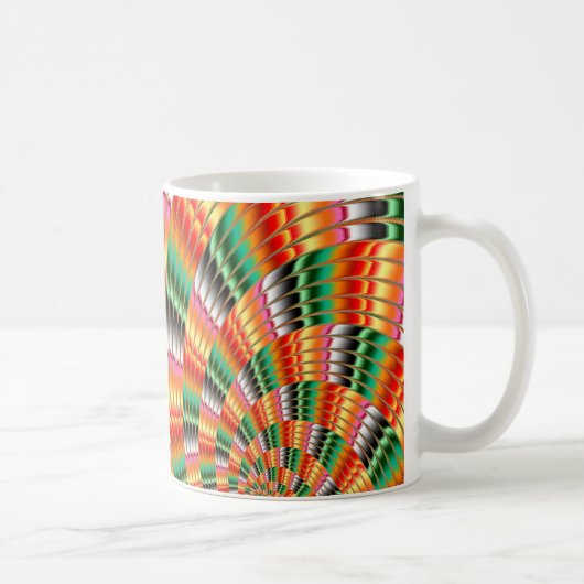 Fraktal Design in Rot- und Orangetönen Kaffeetasse (Rechts)