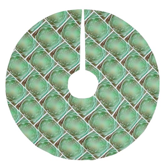 Fraktal Design "Nature Green and Brown" Polyester Weihnachtsbaumdecke (Vorderseite)