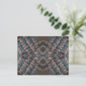 Fraktal Design Pheasant Feather Postkarte (Stehend Vorderseite)