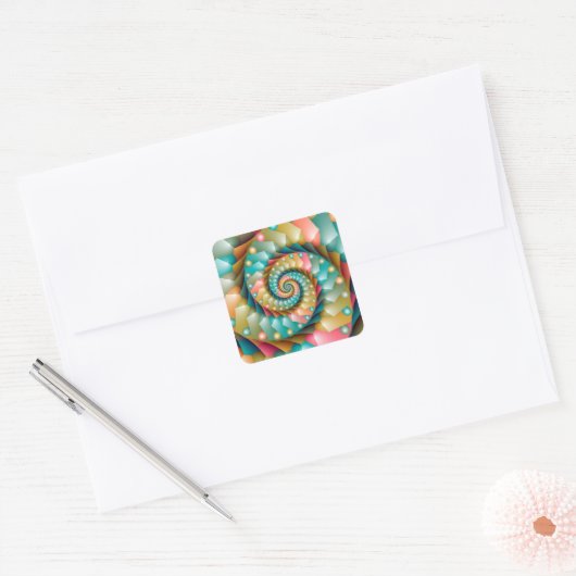 Fraktal Design Quadratischer Aufkleber (Umschlag)