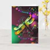 Fraktal Dragonfly Geburtskarte Karte (Gelbe Blume)