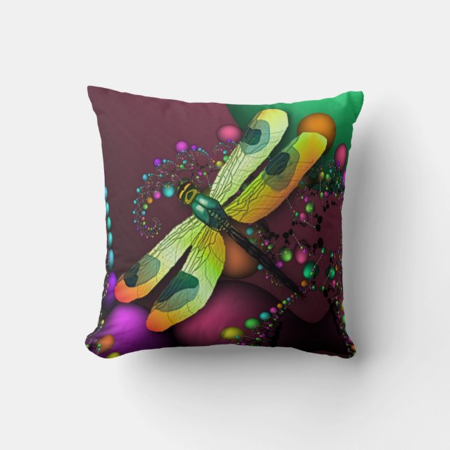 Fraktal Dragonfly Pillow Kissen (Vorderseite)