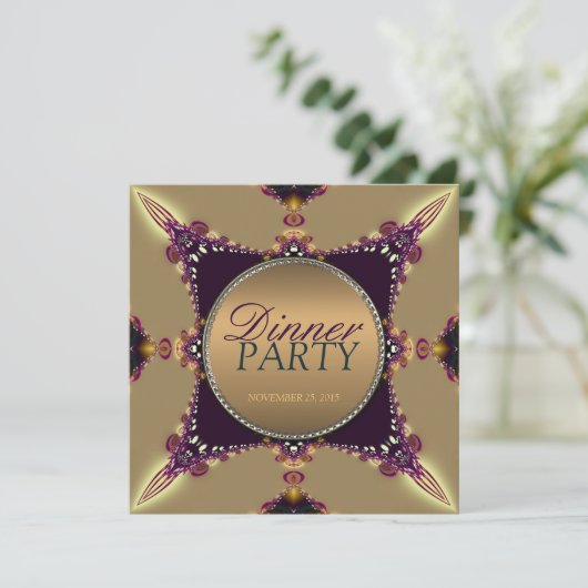 Fraktal Dreams Dinner Party Einladung (Stehend Vorderseite)
