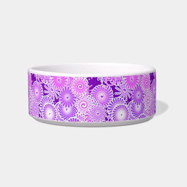 Fraktal-Drehmuster, lila Farbtöne Napf (Links)