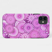 Fraktal-Drehmuster, Pflaumenfarben und Violett Case-Mate iPhone Hülle (Rückseite (Horizontal))