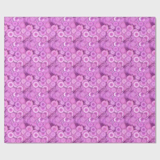 Fraktal-Drehmuster, Pflaumenfarben und Violett Geschenkpapier (Flach)