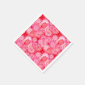Fraktal-Drehmuster, rot und heiß rosa Serviette (Ecke)