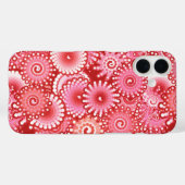 Fraktal-Drehmuster, tiefrote Farbtöne Case-Mate iPhone Hülle (Rückseite (Horizontal))