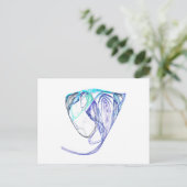 Fraktal - Elefantenportrait Postkarte (Stehend Vorderseite)