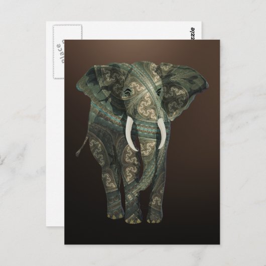 Fraktal Elephant Postkarte (Vorne/Hinten)