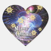 Fraktal Energy Burst Herz-Aufkleber (Vorderseite)