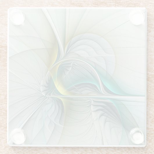 Fraktal Evolution, Golden Türkis Abstrakte Kunst Glasuntersetzer (Rückseite)